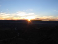 Zonsondergang bij de Canyon.